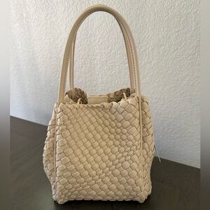 NWT Anthropologie Woven Hollace Cream Bag